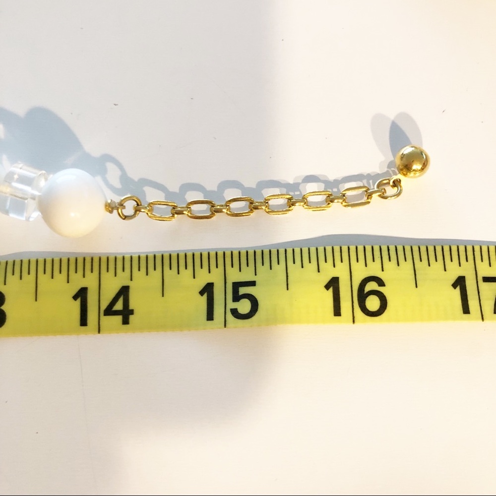 TRIFARI White and Clear Beaded Adjustable Choker Statement Necklace - Picture 9 of 10